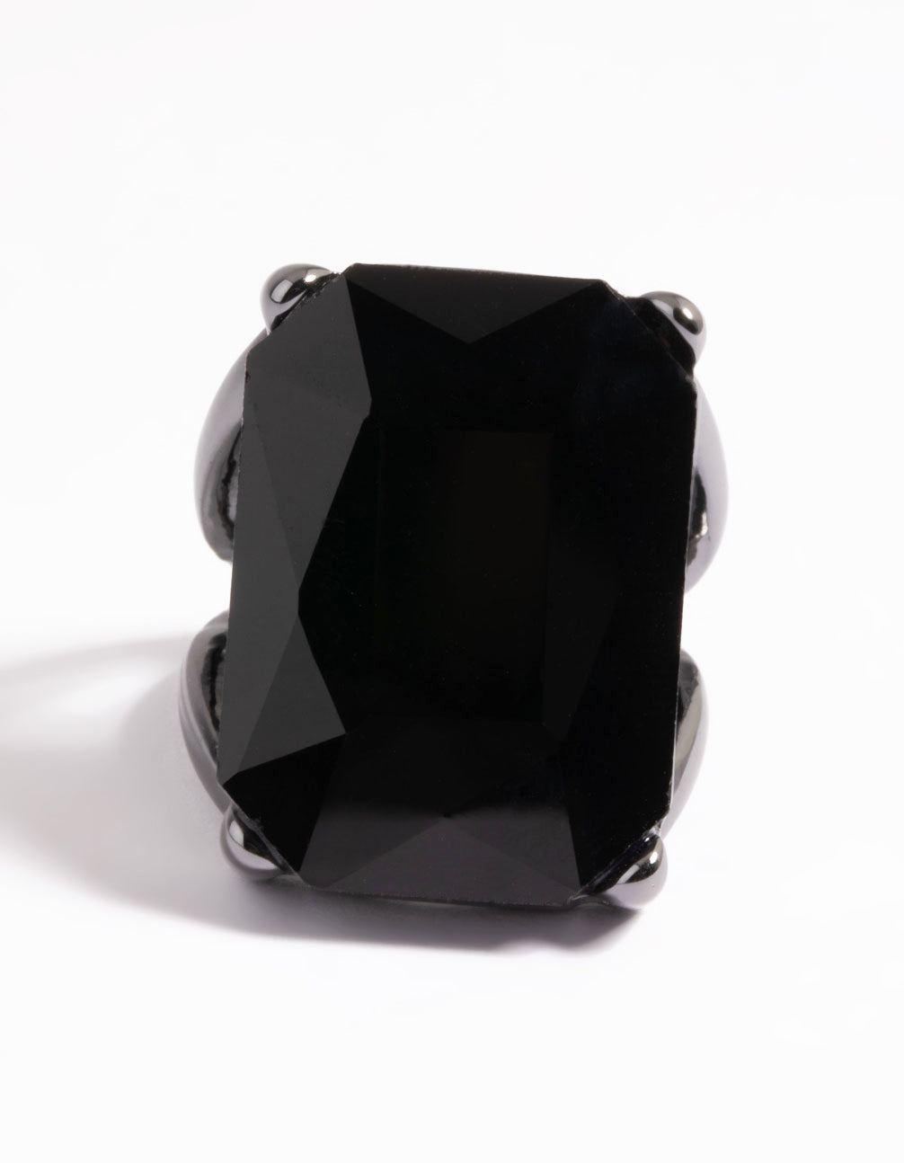 Gunmetal Statement Emerald Cut Ring