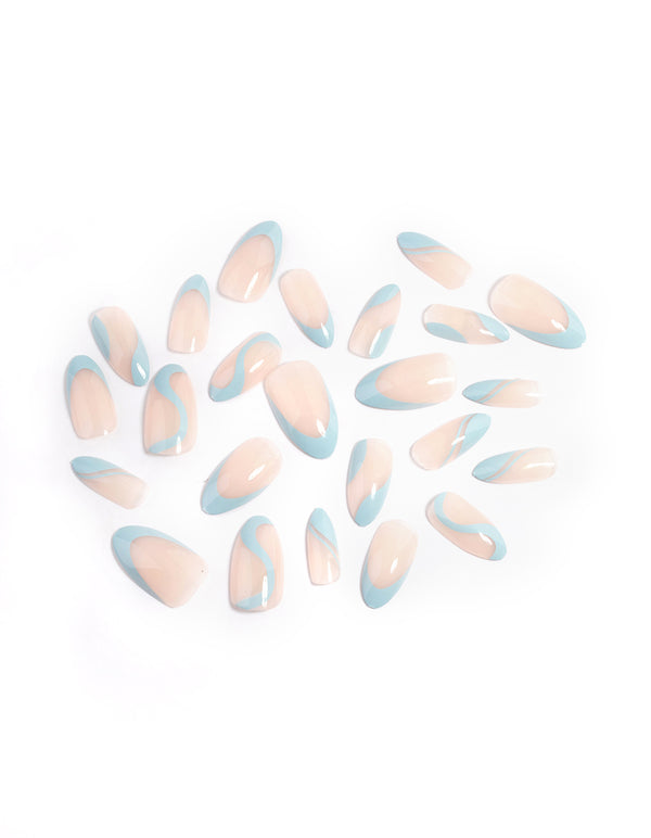Blue Swirl Press On Nails