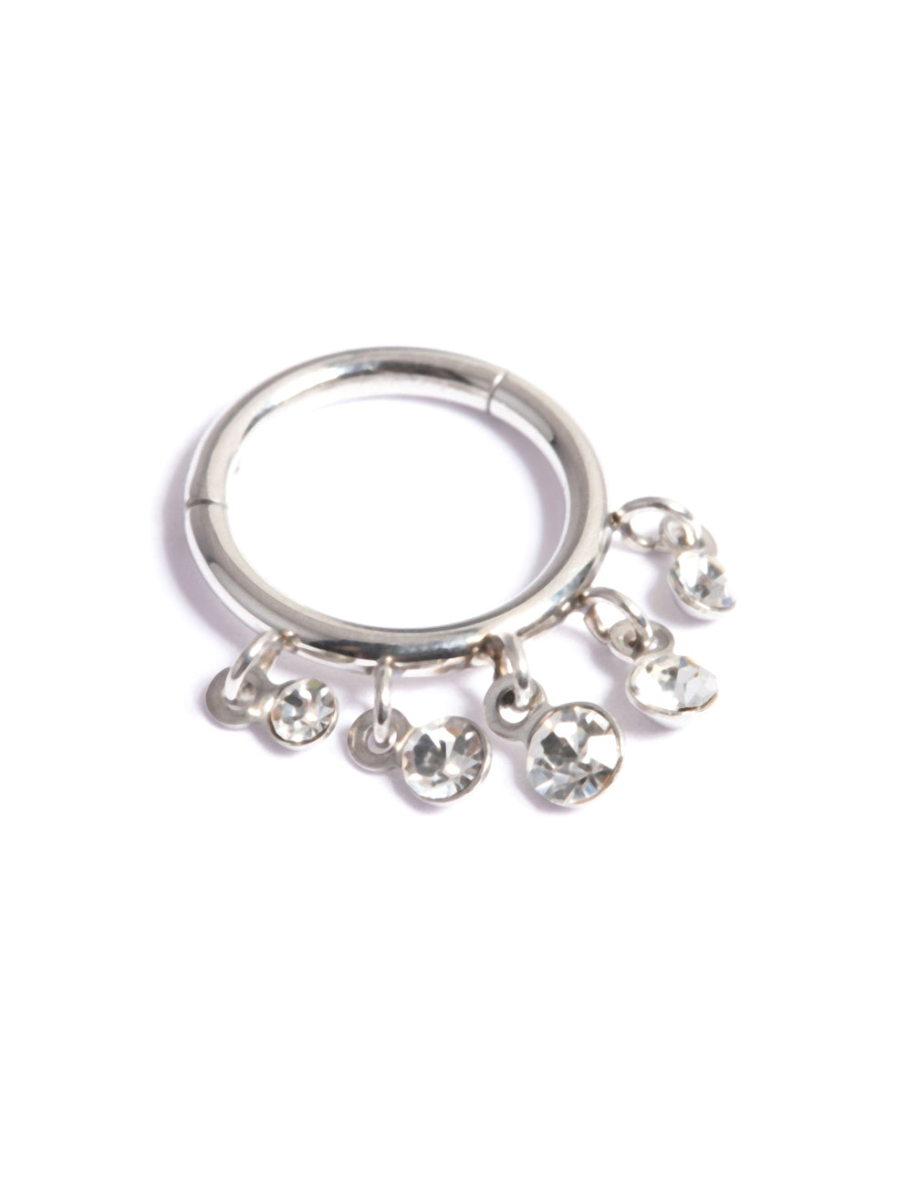 Surgical Steel Cubic Zirconia Charm Clicker
