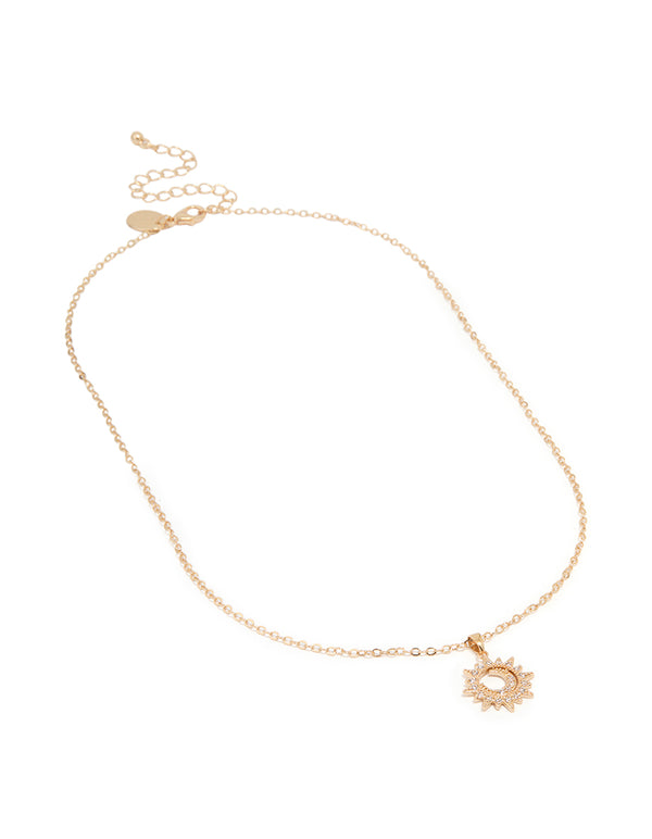 Gold Dainty Sunray Necklace