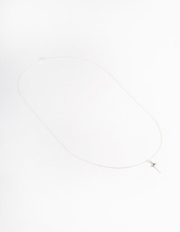 Sterling Silver Dagger Pendant Necklace