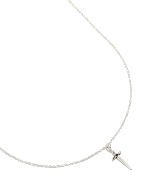 Sterling Silver Dagger Pendant Necklace