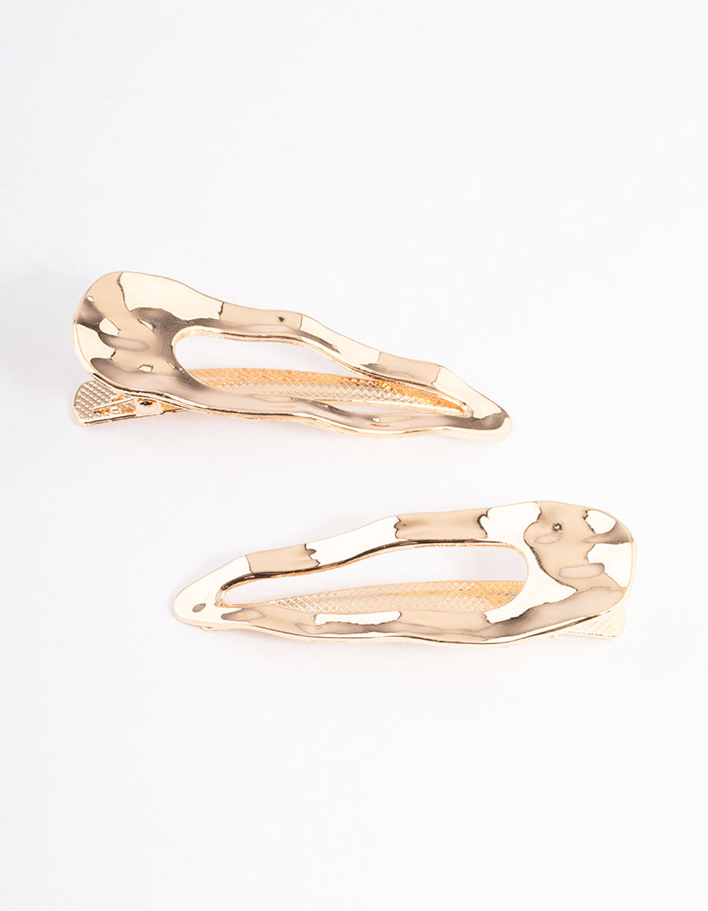 Gold Hammered Slide Clips Pack