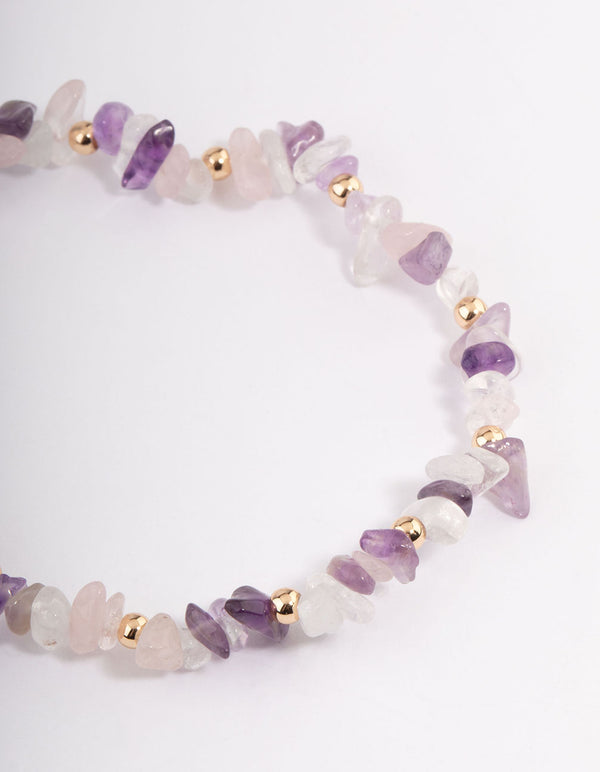 Gold Mixed Mini Stretch Bracelet