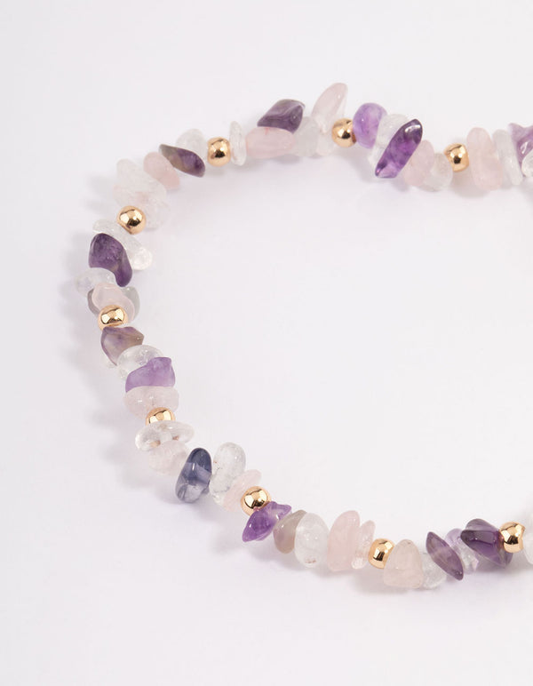 Gold Mixed Mini Stretch Bracelet