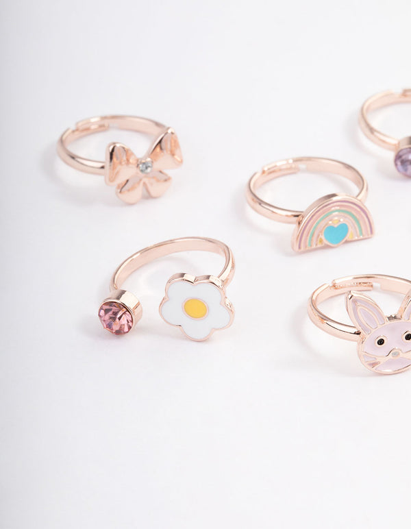 Kids Bunny Bow Ring 6-Pack