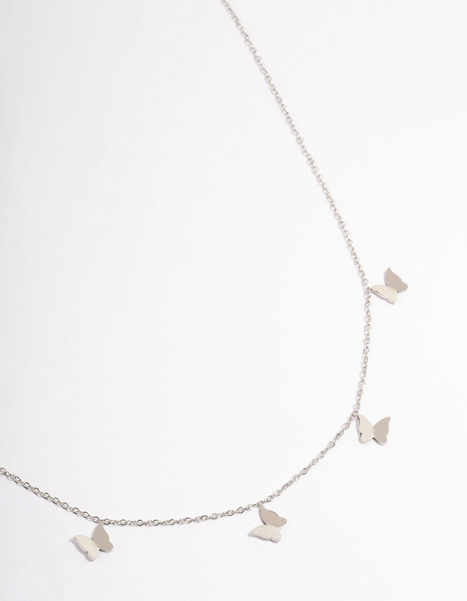 Waterproof Stainless Steel Butterfly Charm Necklace