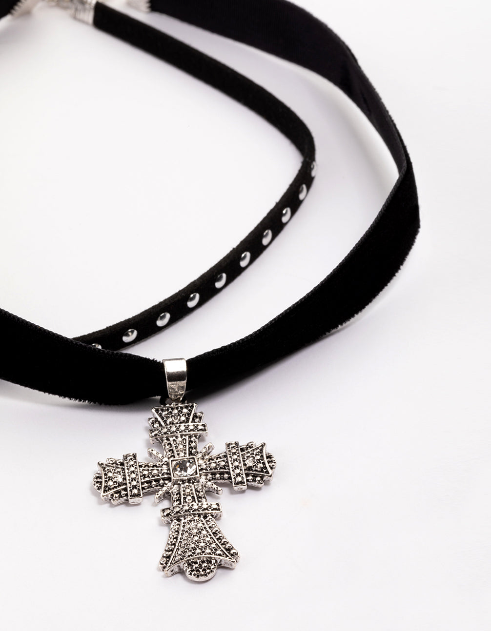 Silver Multi Cross Pearl Choker Pack