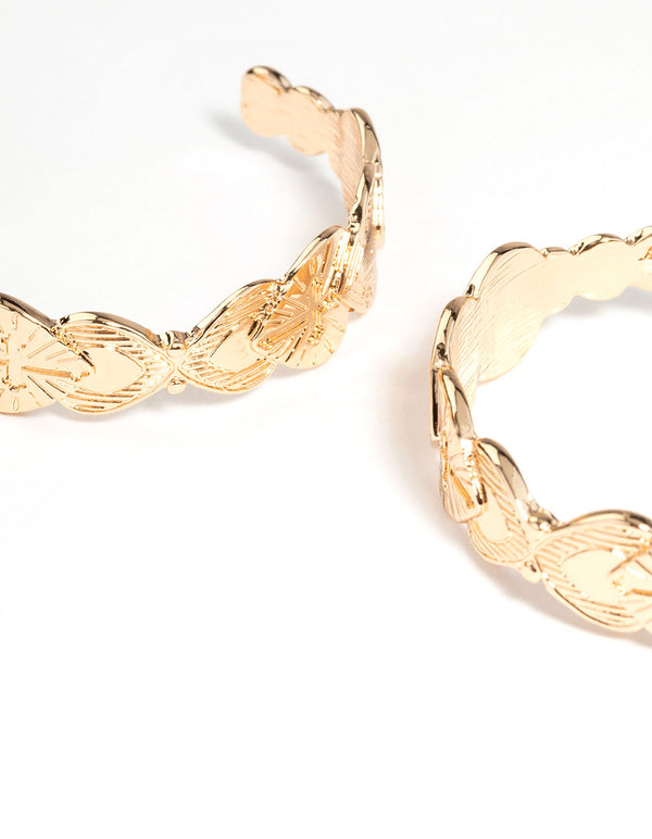 Gold Alternative Heart Hoop Earrings