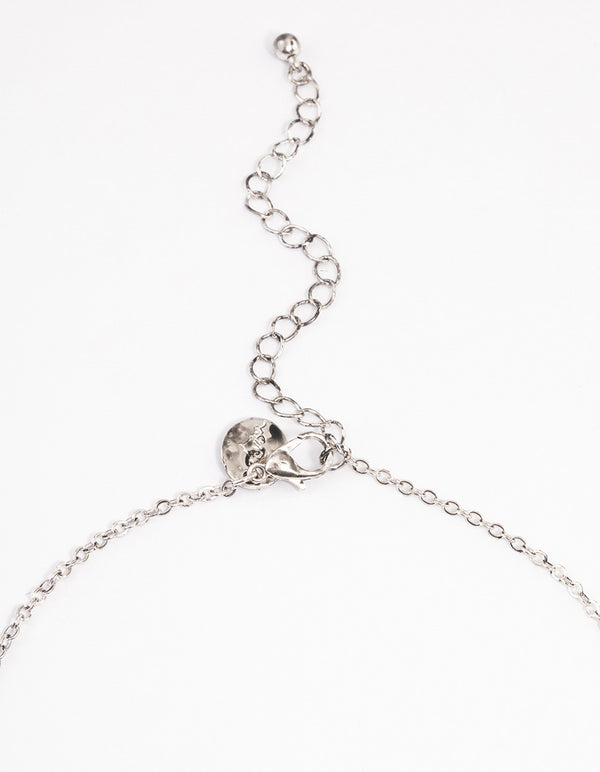 Antique Silver Pierced Heart Necklace