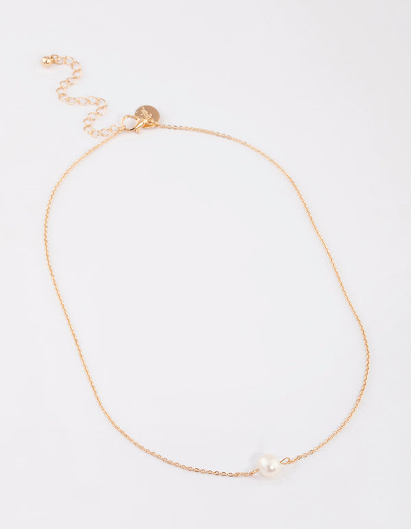Gold Freshwater Pearl Necklace