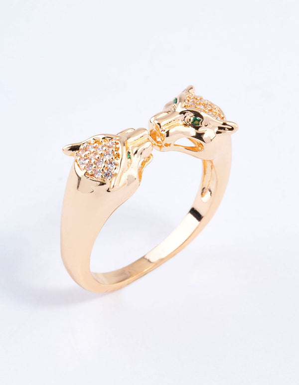 Gold Double Cheetah Ring