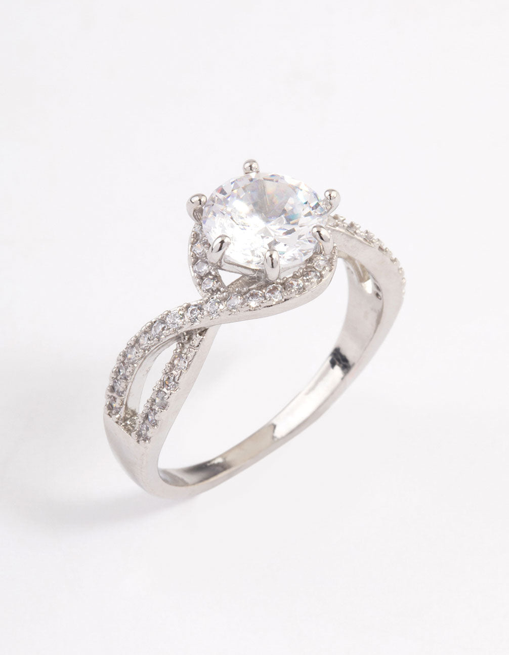 Silver Round Infinity Halo Ring