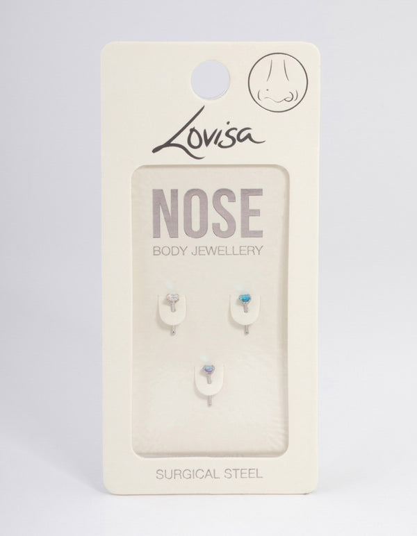 Surgical Steel Colourful Nose Pack