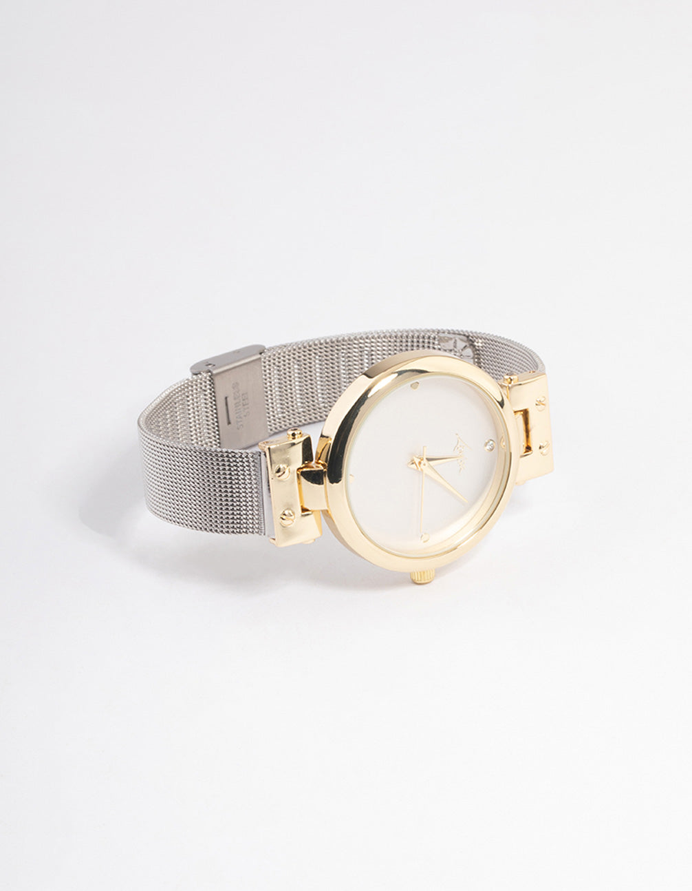 Mixed Metal Two-Toned Mesh Basic Watch