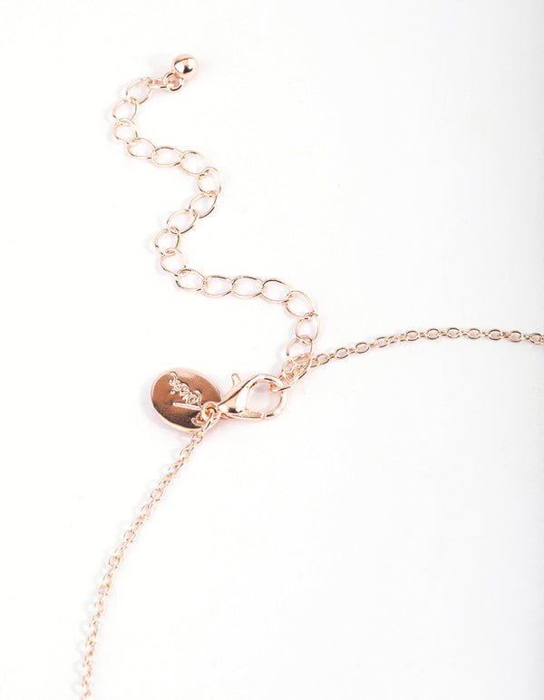 Gold Diamante Curve Bar Necklace