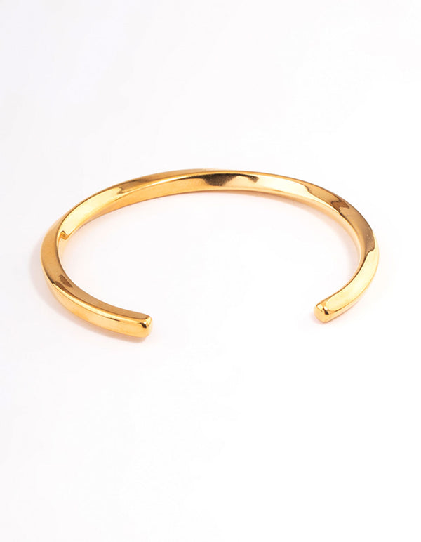 Waterproof Gold Plated Stainless Steel Subtle Twist Wrist Cuff