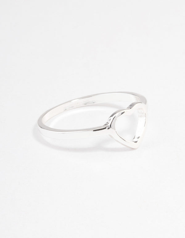 Silver Open Heart Ring