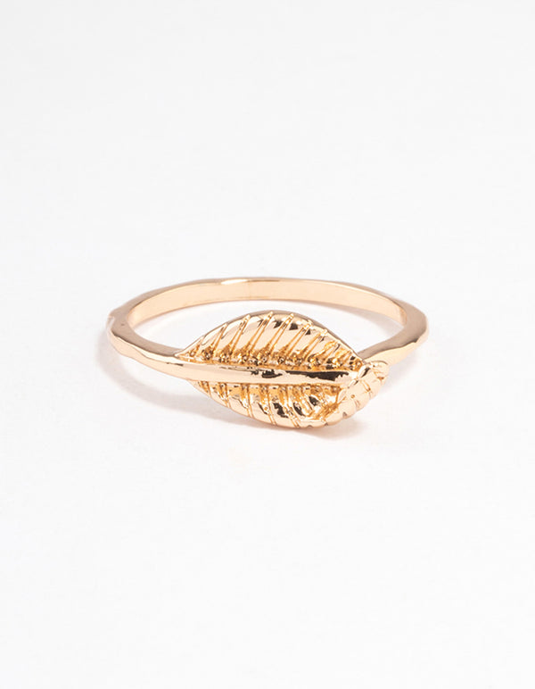 Gold Lovely Leaf Ring