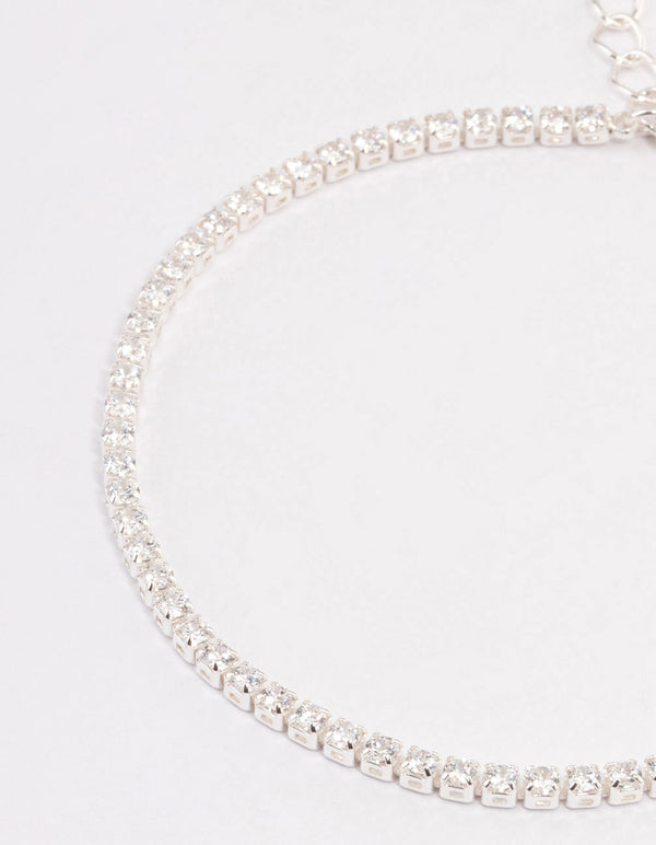 Silver Plated Small Round Tennis Bracelet