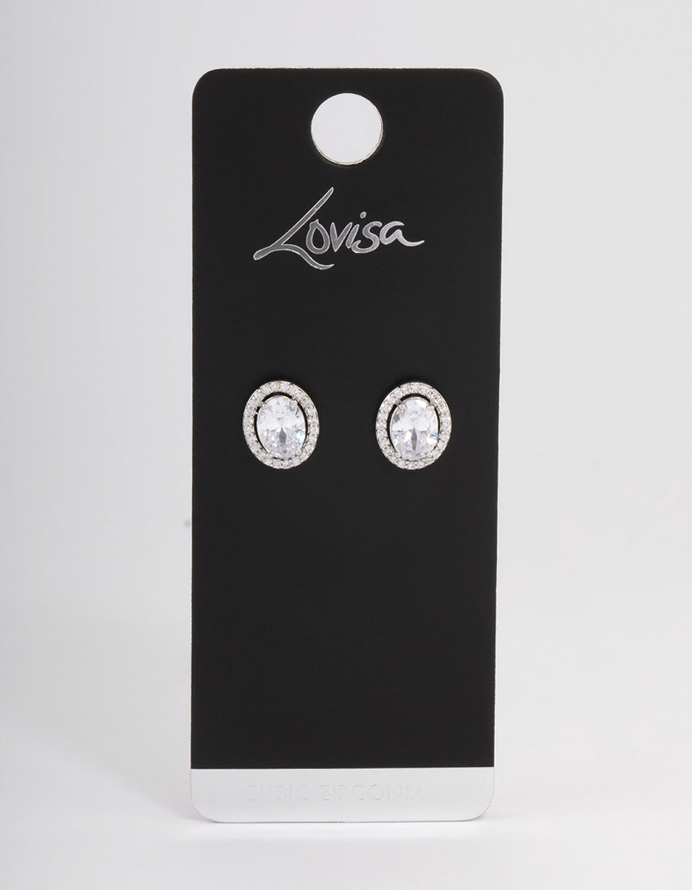 Silver Oval Framed Earrings