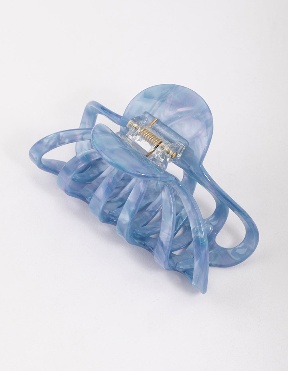 Blue Acrylic Round Cut Out Claw Clip