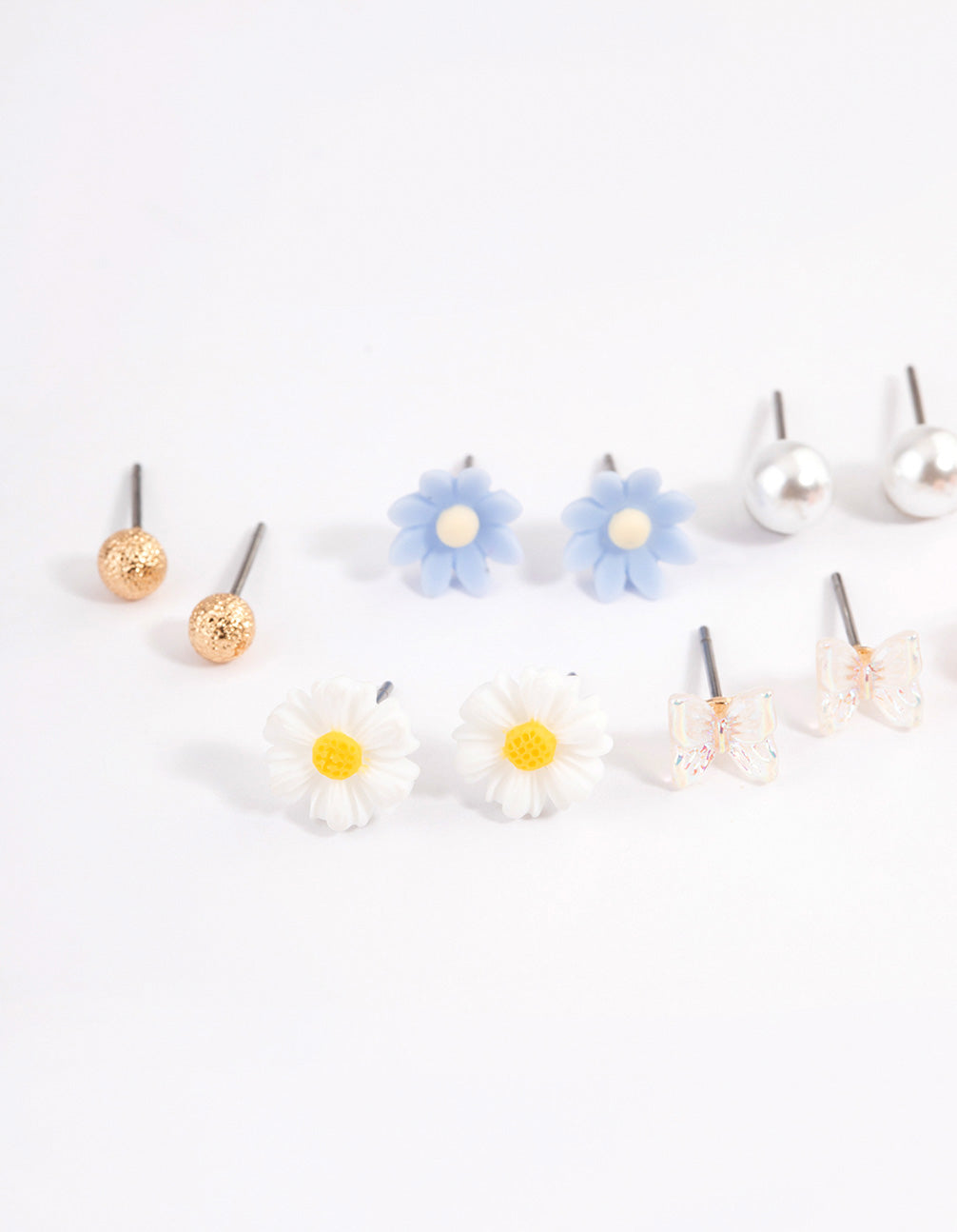 Pastel Mixed Flower Earrings 8-Pack