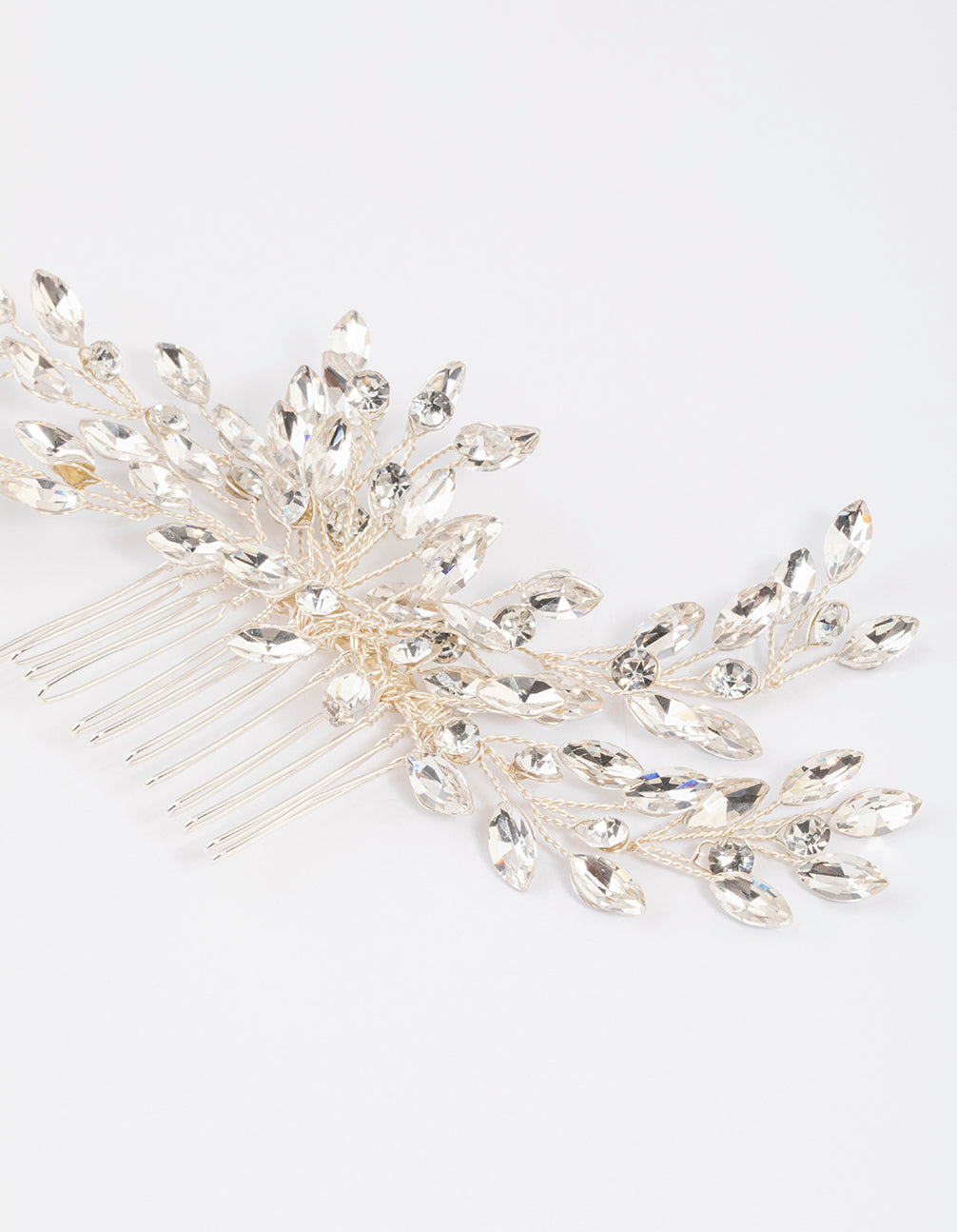 Silver Large Marquise Hair Comb