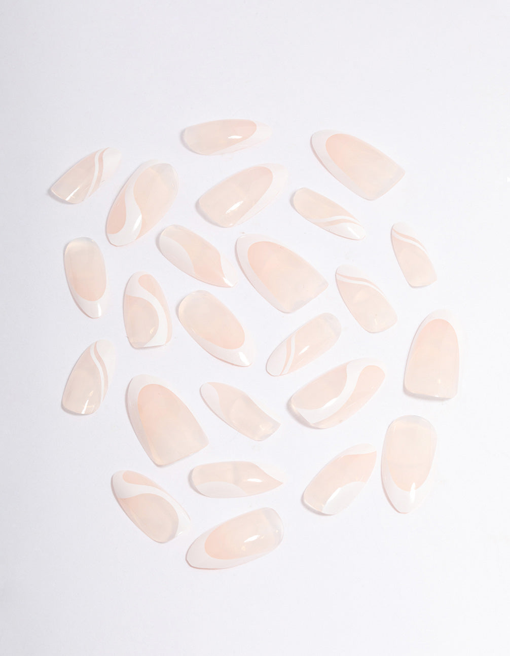 White Swirl Press On Nails