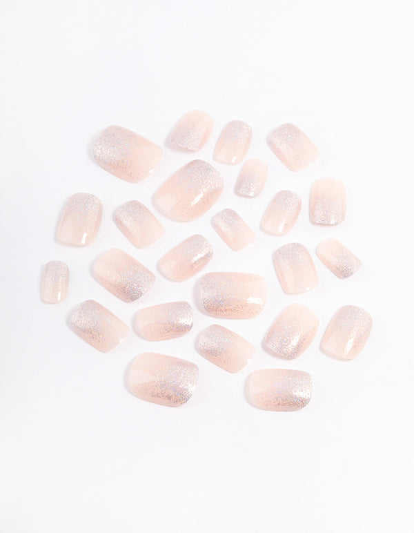 Tweens Blush Glitter Press On Nails