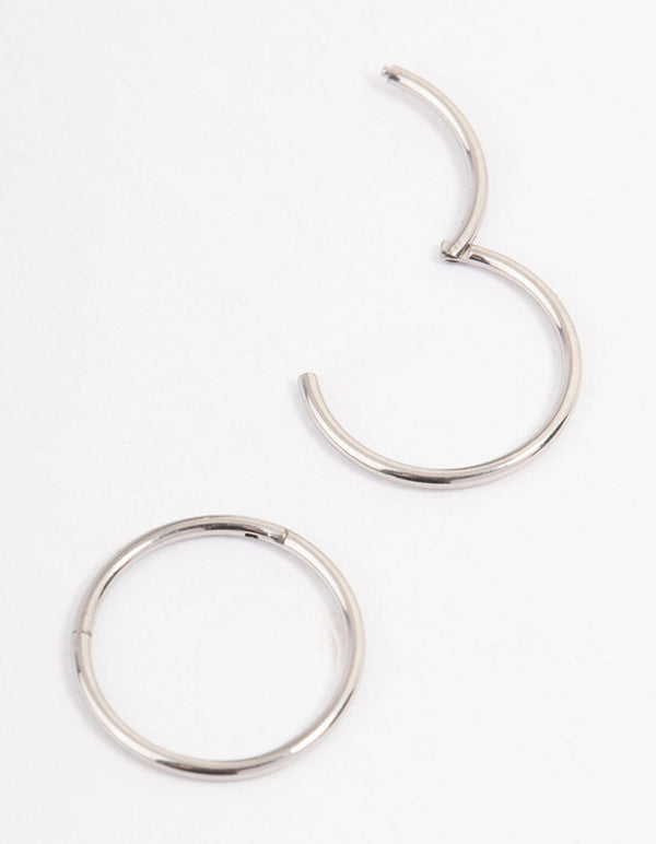 Surgical Steel Fine Sleeper Earrings 10mm