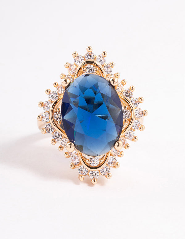 Gold Large Oval Frame Ring