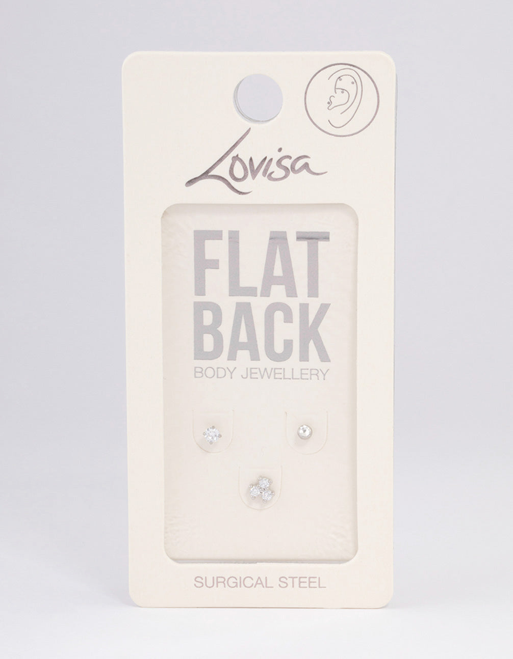 Surgical Steel Cubic Zirconia Fan Flat Back Pack