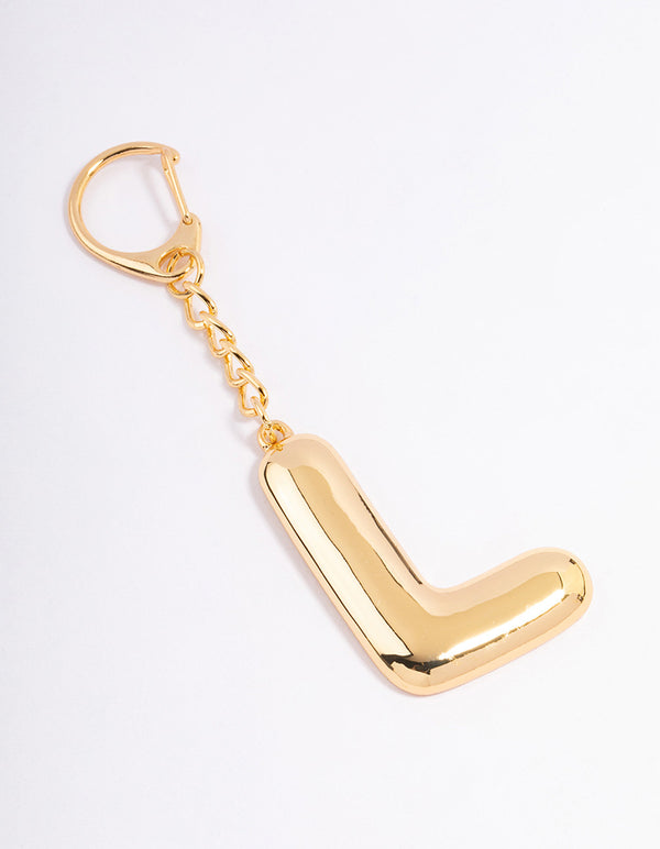 Gold Plated Letter L Key Chain