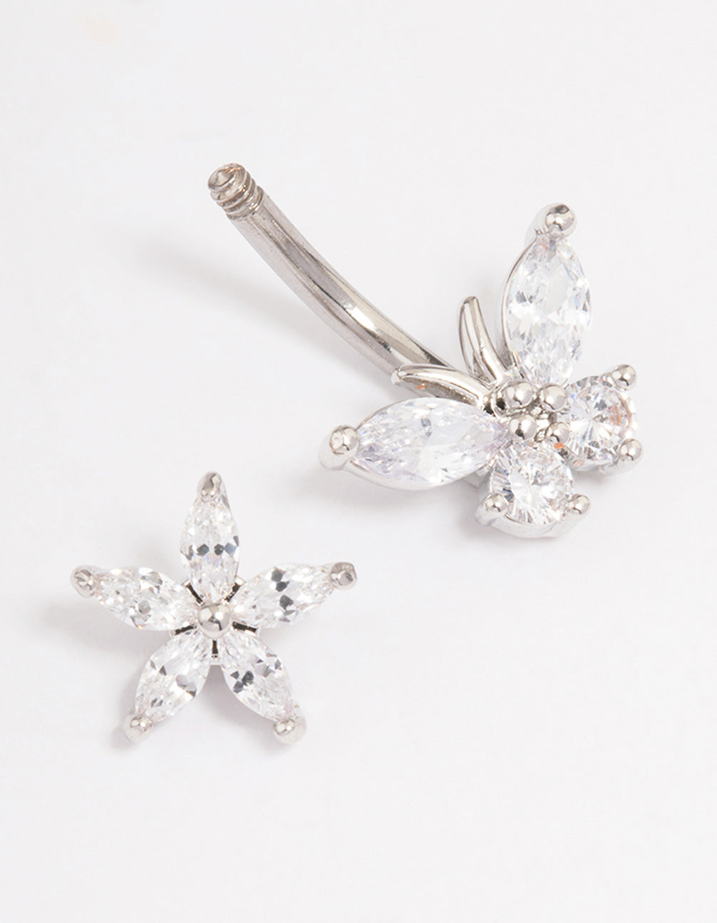 Surgical Steel Flower & Butterfly Belly Ring