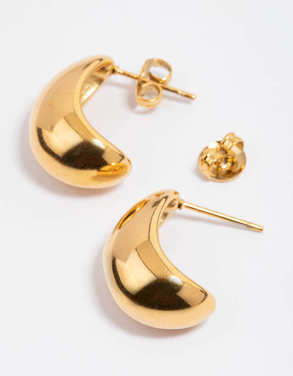 Waterproof Gold Plated Stainless Steel Small Bubble Hoop Earrings