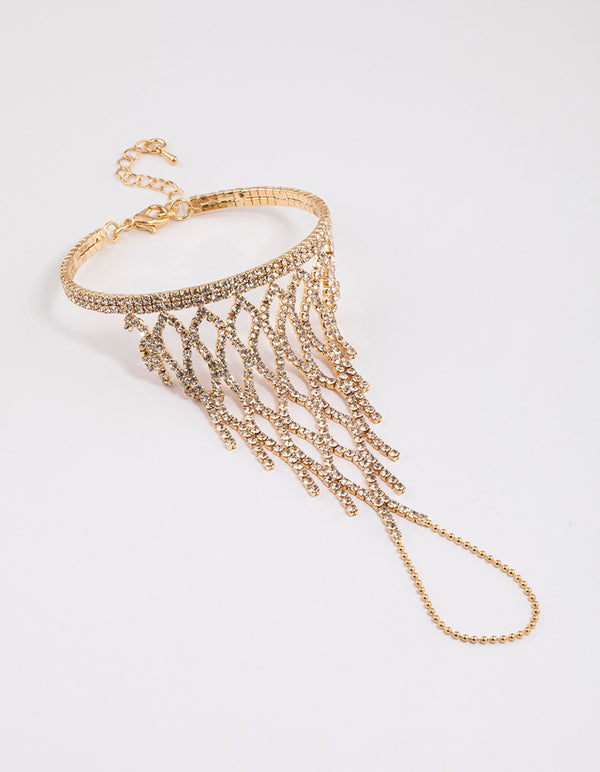 Gold Lattice Cup Chain Hand Chain