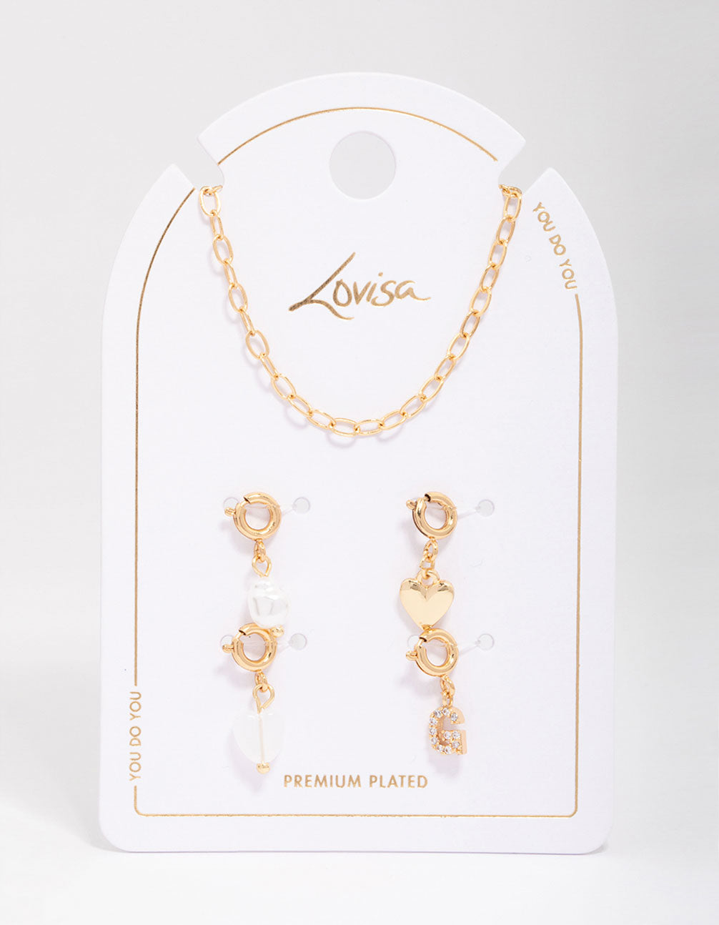 Letter 'G' Gold Plated Initial Customisable Charm Necklace