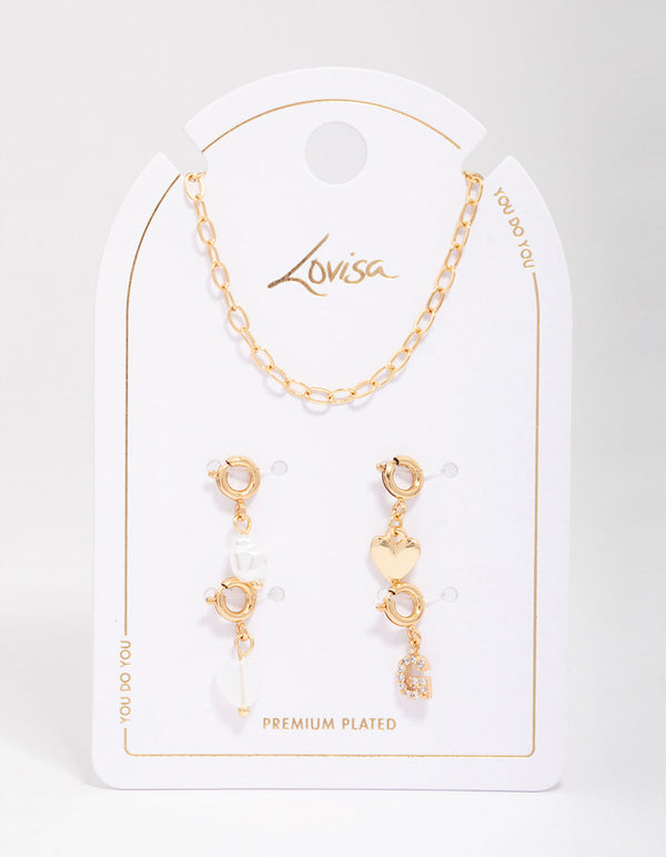 Letter 'G' Gold Plated Initial Customisable Charm Necklace