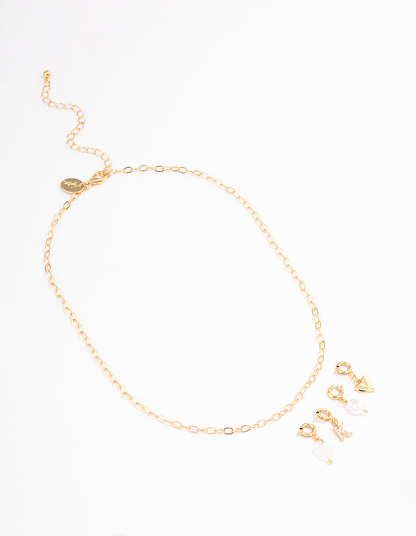 Letter 'K' Gold Plated Initial Personalised Charm Necklace