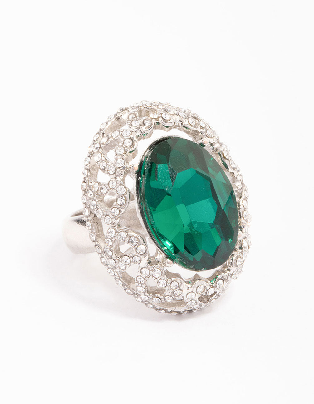 Silver Opulent Oval Ring