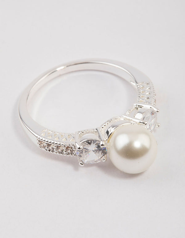 Silver Plated Enchanting Pearl Ring