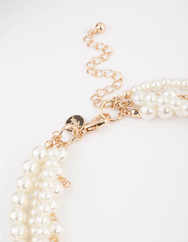 Gold Layered Mixed Pearl Necklace