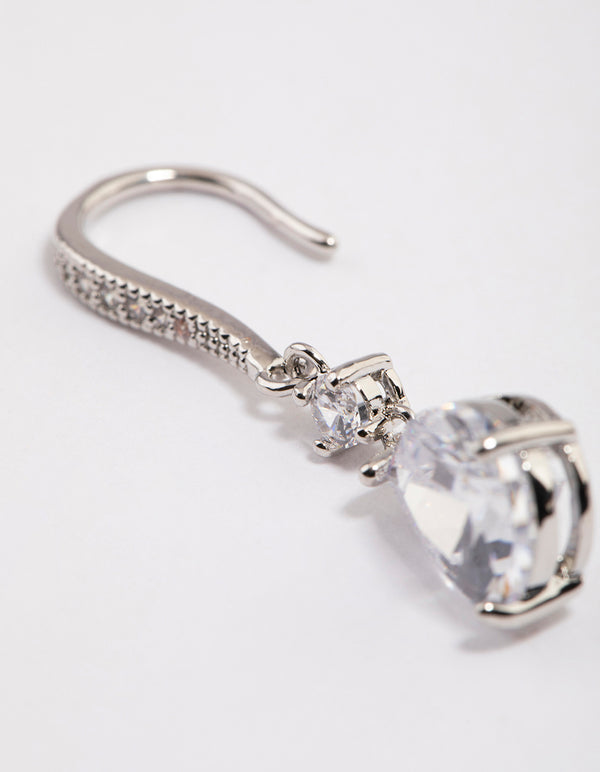 Silver Pear Cubic Zirconia Earrings