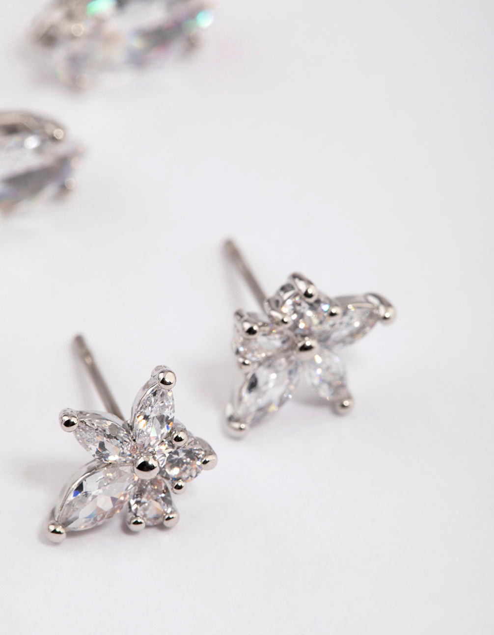 Silver Marquise Lotus Cubic Zirconia Earrings Pack
