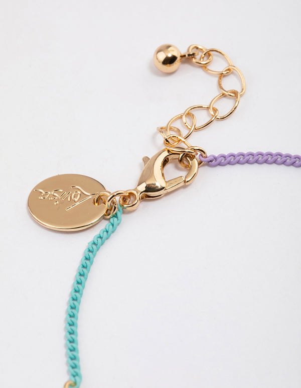 Gold Mixed Chain Daisy Bracelet