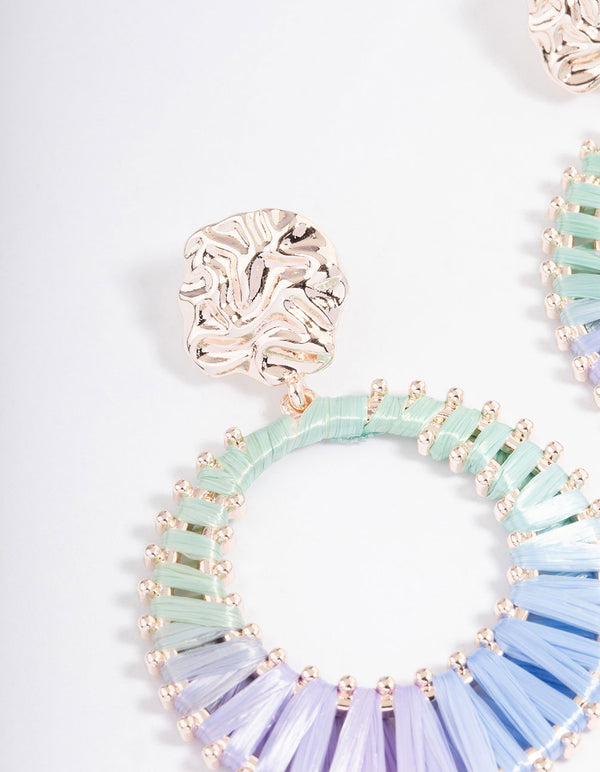 Rose Gold Ombre Wrapped Drop Earrings