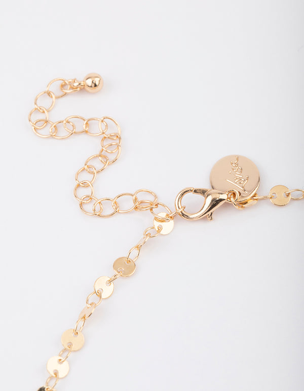 Gold Disc Link Layered Necklace