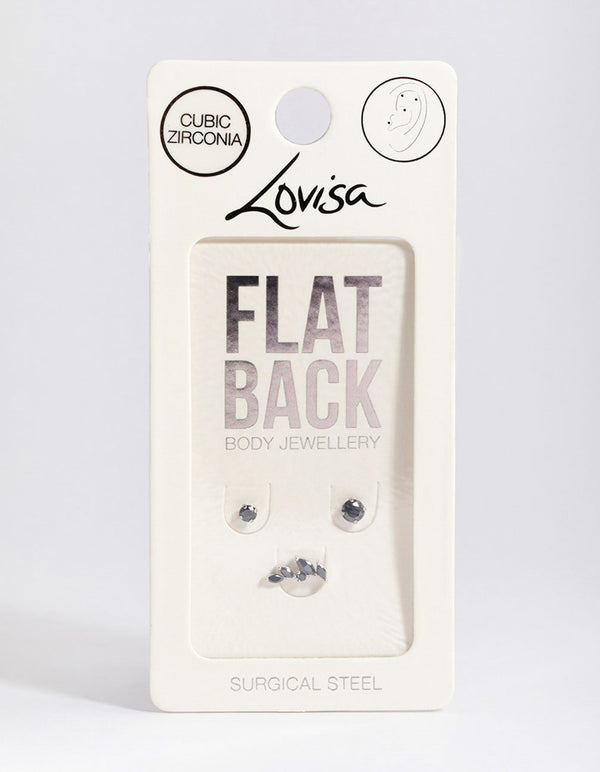 Surgical Steel Stud & Vine Flat Back Pack