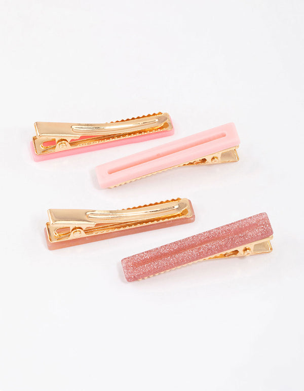 Kids Thin Rectangular Hair Clips 4-Pack
